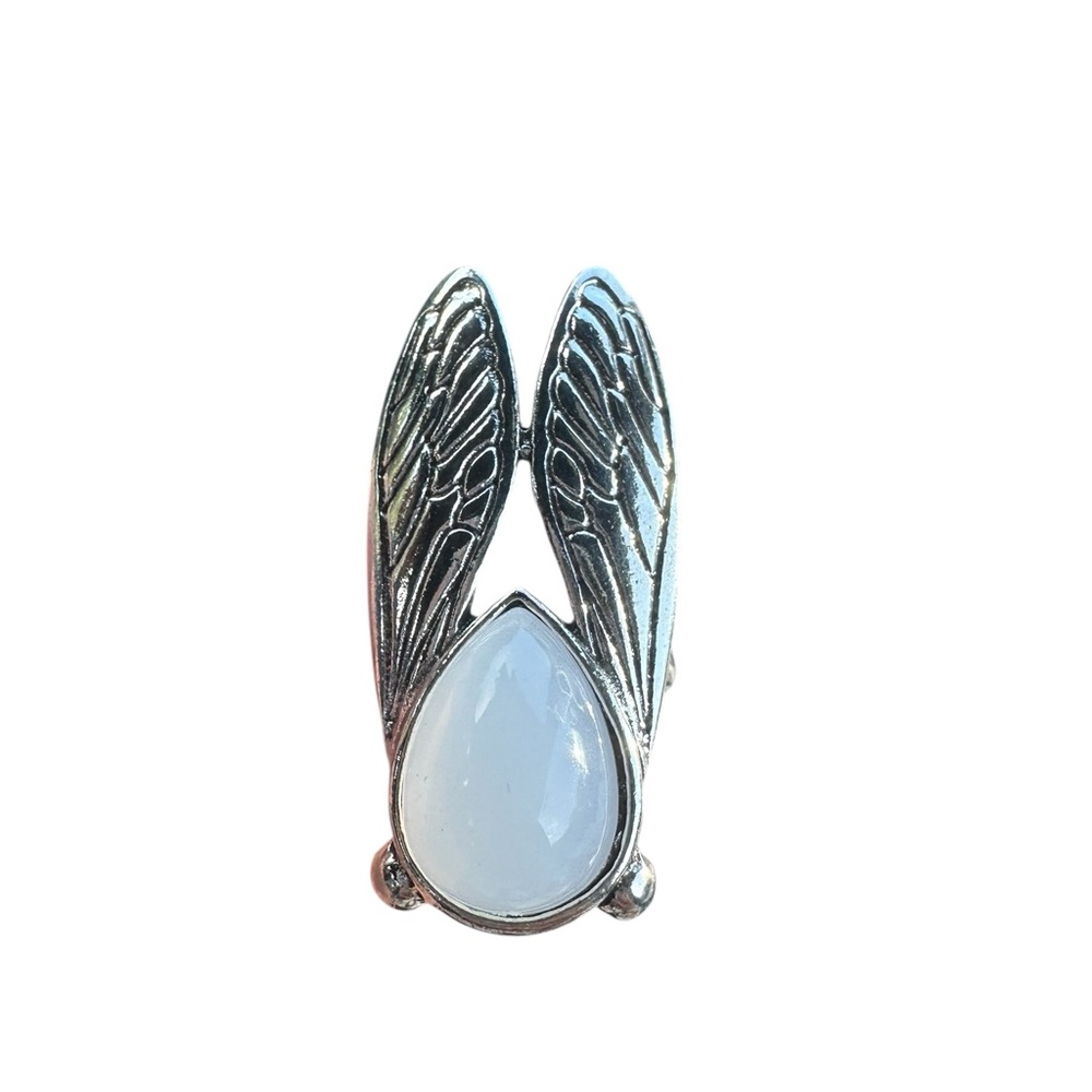 Bohemian Style Silver and Moonstone Locust Ring